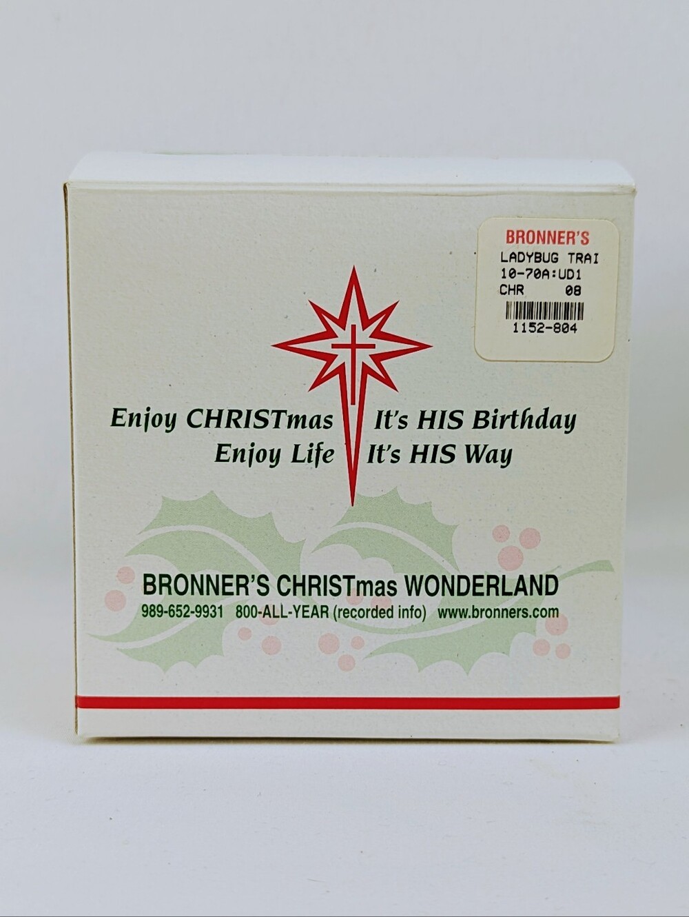 Ladybug Holiday Christmas Ornament Bronner's Glass Glitter Embellished - Picture 10 of 10